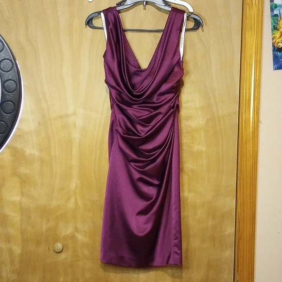 David's Bridal | Dresses | Davids Bridal Plum Color Cowel Neck Bridesmaids  Dress Size 2 | Poshmark